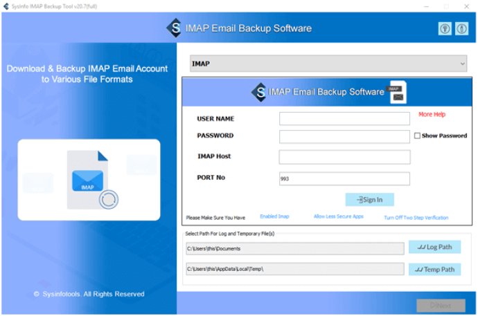 SysInfoTools IMAP Email Backup Software