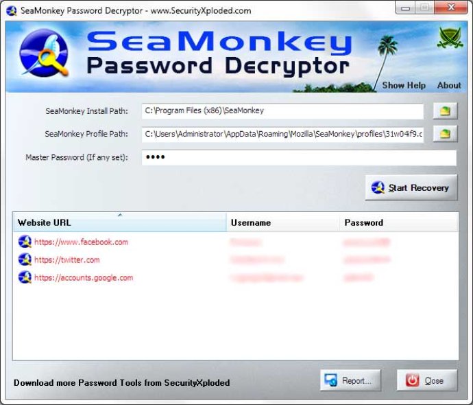 Password Decryptor for SeaMonkey