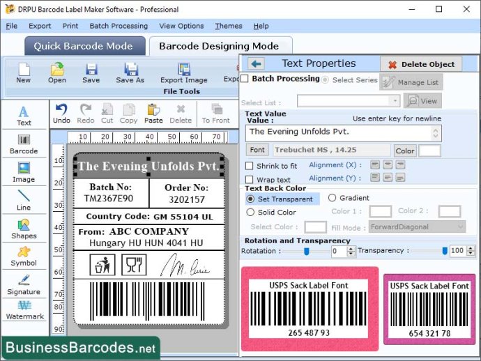USPS Sack Label Barcode Software USPS Sack Label Barcode Software