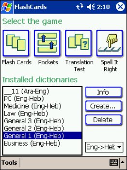 LingvoSoft FlashCards English <-> Hebrew for Pocket PC