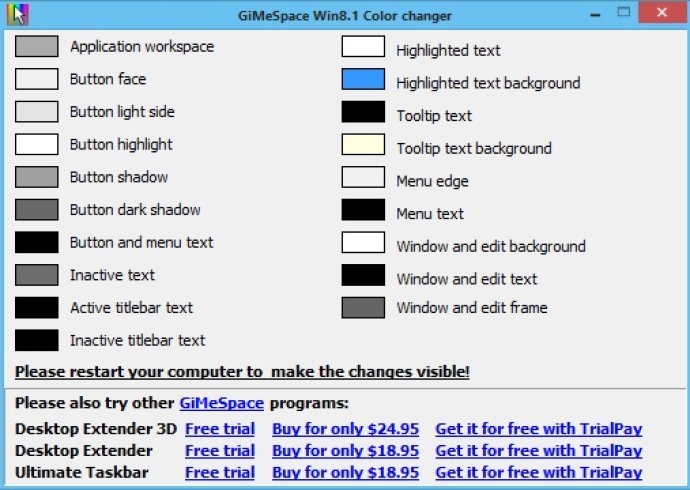 GiMeSpace Win 8 & 10 Color Changer