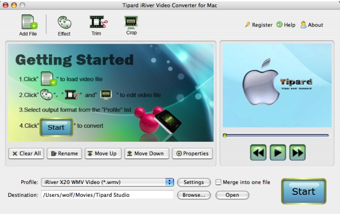 Tipard iRiver Video Converter for Mac