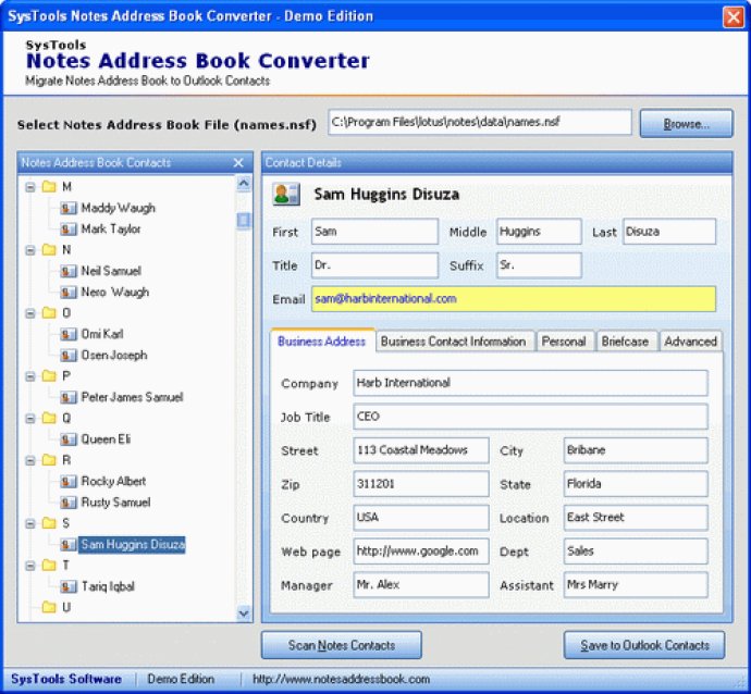 Transfer Lotus Notes Contacts to Outlook
