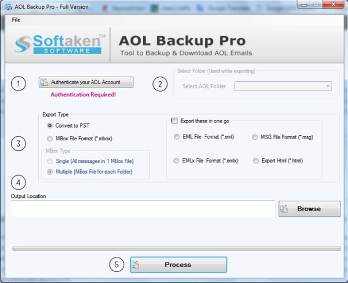 Softaken AOL Backup Pro