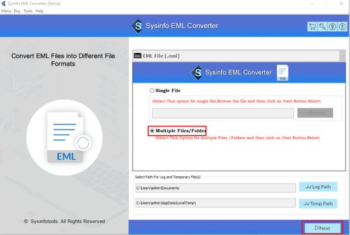 Sysinfo EML to PST Converter