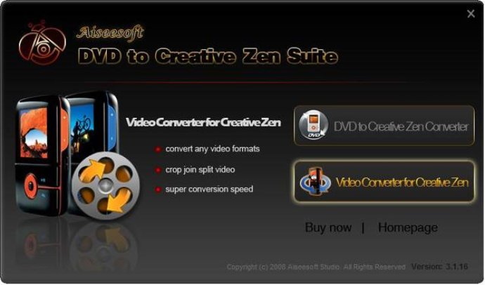 Aiseesoft DVD to Creative Zen Suite