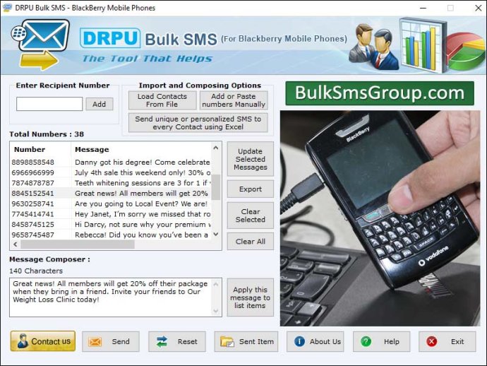 Bulk SMS for Blackberry Bulk SMS for Blackberry