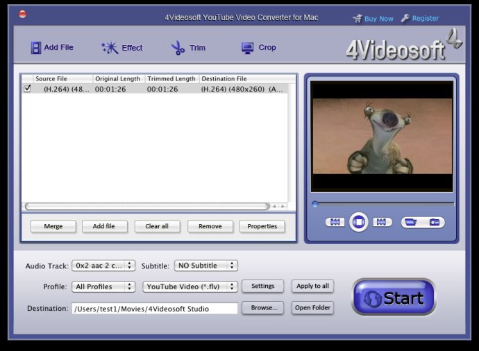 4Videosoft Mac YouTube Video Converter