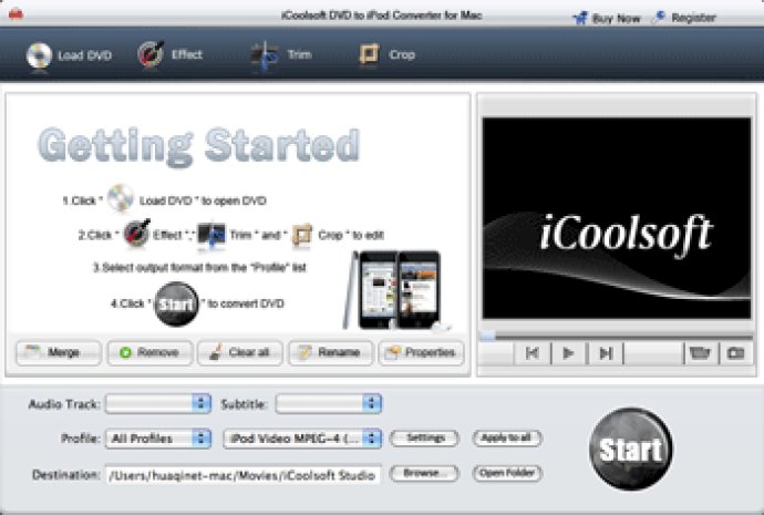 iCoolsoft DVD to iPod Converter for Mac