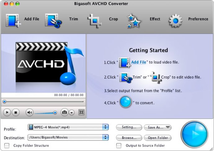 Bigasoft AVCHD Converter for Mac