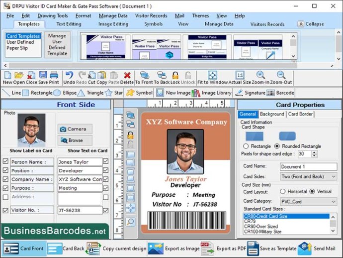 Gate Pass ID Card Maker Software