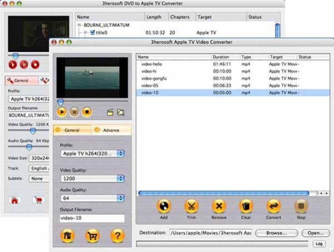 3herosoft DVD to Apple TV Suite for Mac