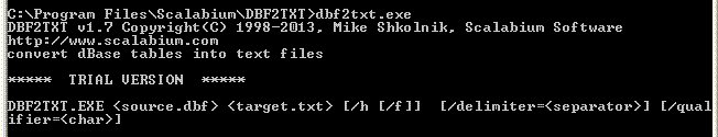 DBase to Text converter