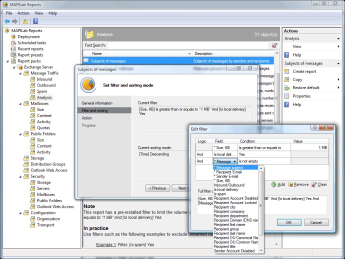 MAPILab Reports for Exchange Server