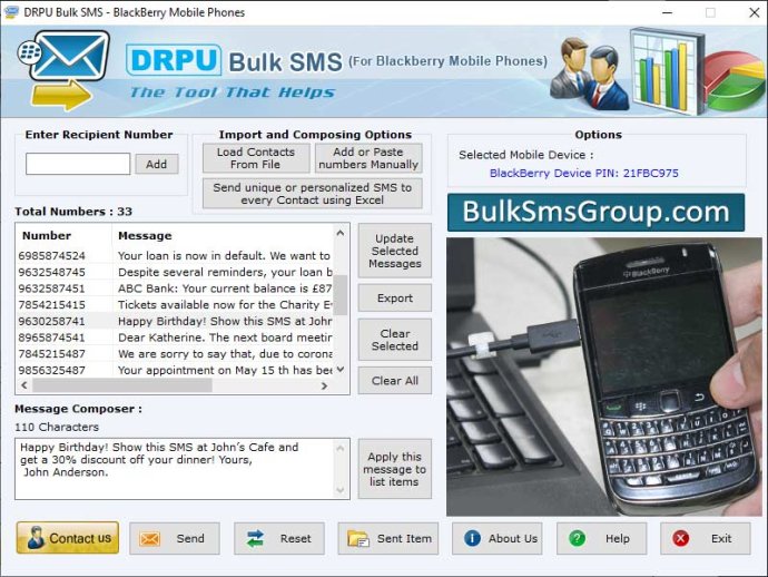 Bulk SMS BlackBerry Bulk SMS BlackBerry