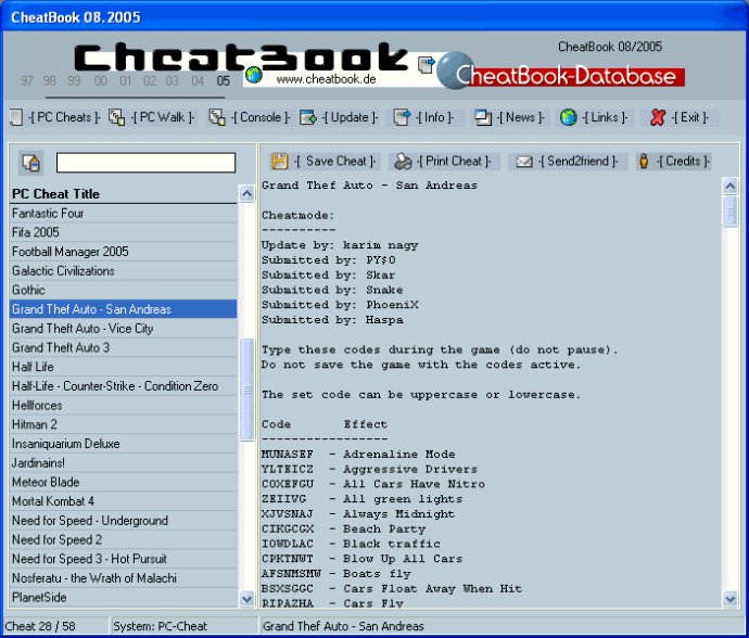 CheatBook Issue 08/2005
