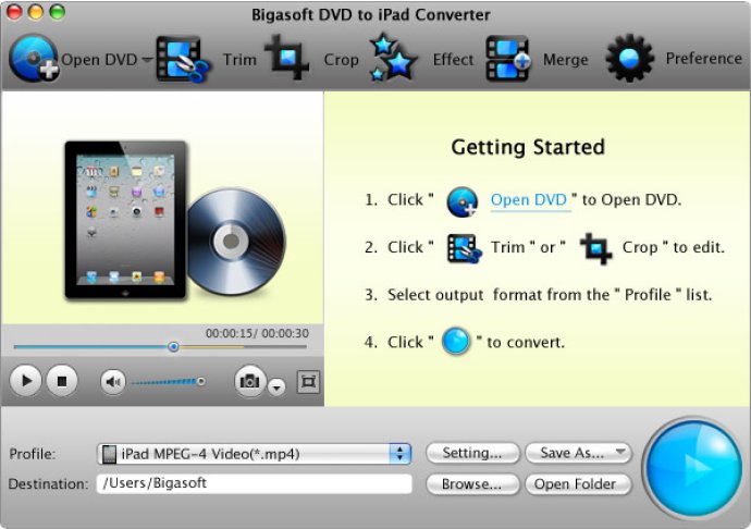Bigasoft DVD to iPad Converter for Mac