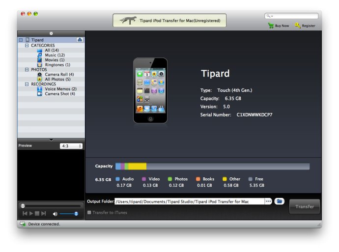 Tipard iPod Transfer for Mac