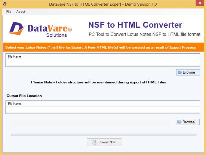 Datavare NSF to HTML Converter