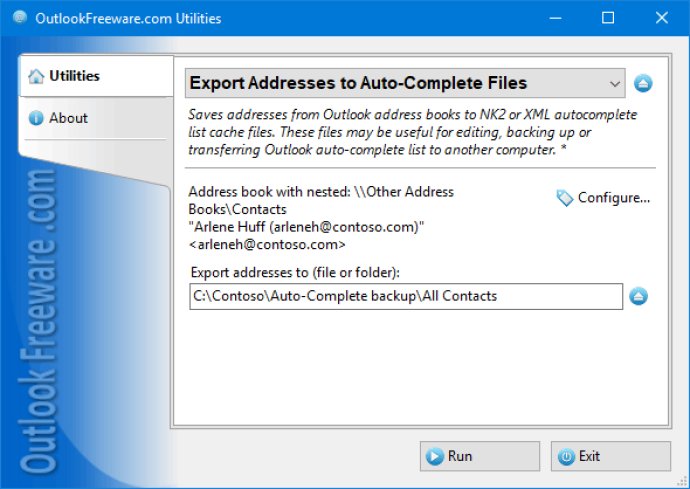 Export Addresses to Auto-Complete Files