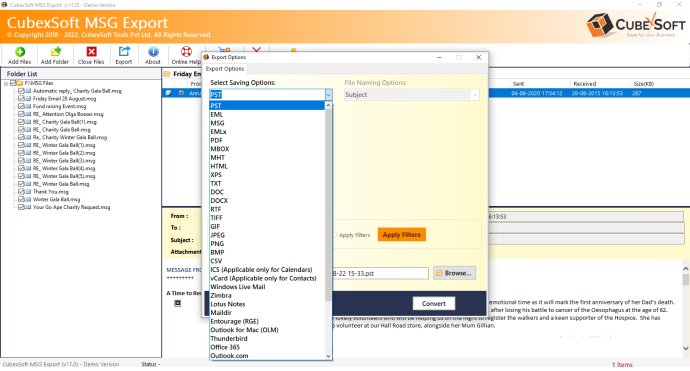Convert Outlook MSG into PDF in Bulk