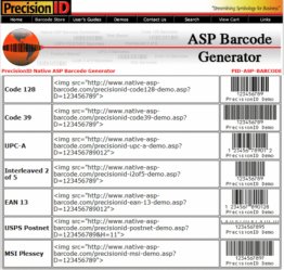 Native ASP Barcode Generator