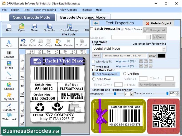 Professional Databar Limited Barcode