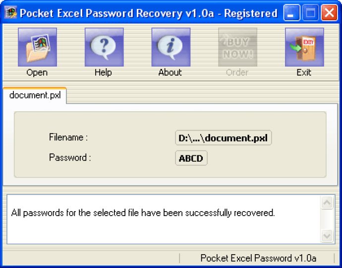 Pocket Excel Password Recovery