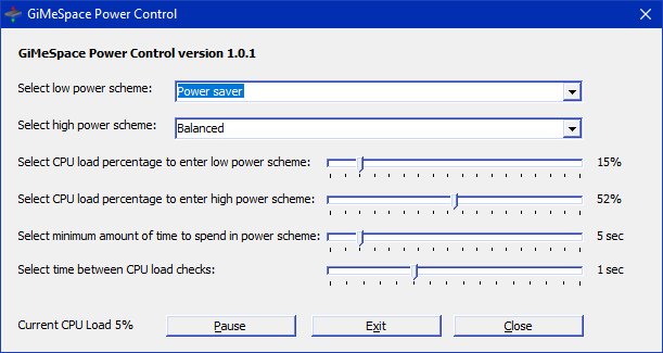 GiMeSpace Power Control