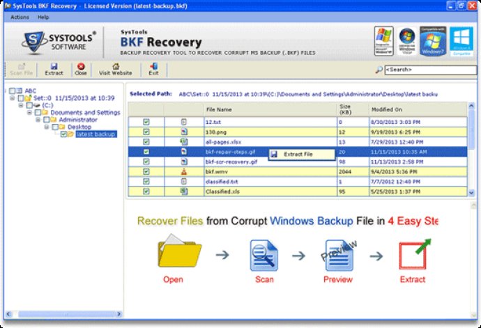 Restore Windows XP NTBackup File