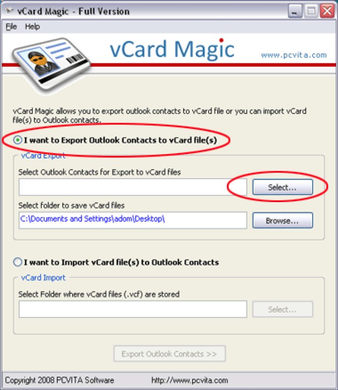 Outlook to vCard Converter