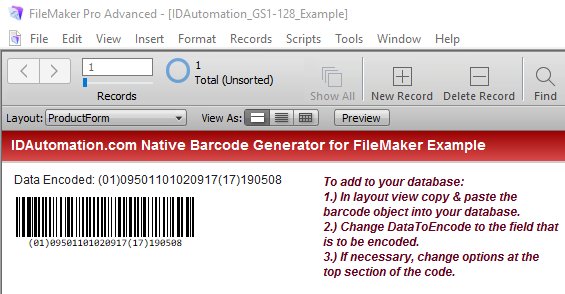 Barcode Generator for FileMaker