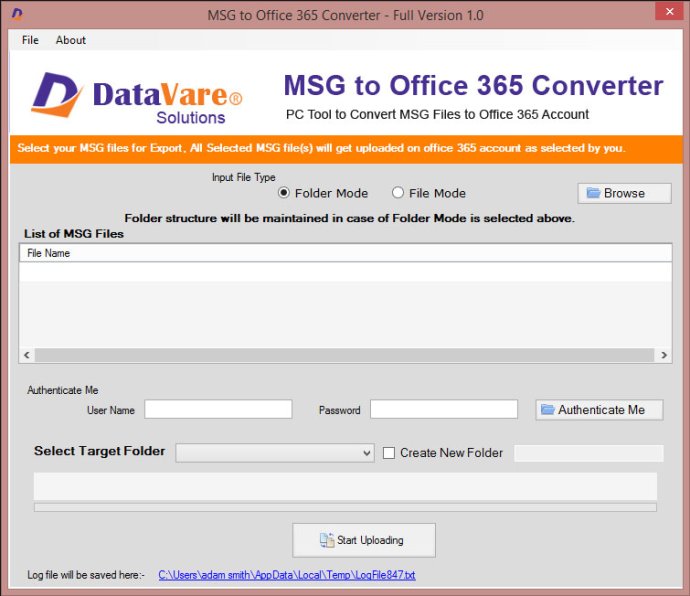 Datavare MSG to Office 365 Converter