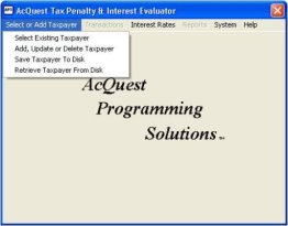 AcQuest Tax Penalty Interest Evaluator