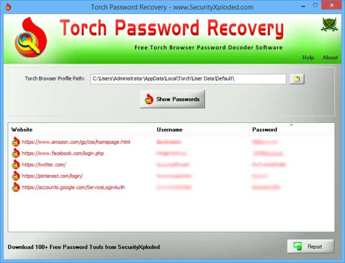 Password Recovery for Torch Browser