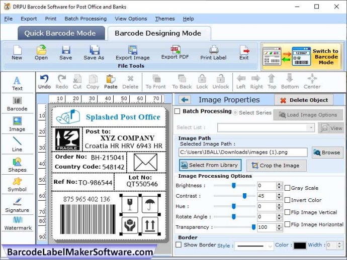 Postal Barcode Making Software