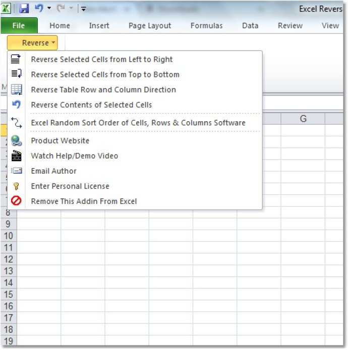 Excel Reverse Order Of Rows & Columns Software