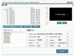 Aglare DVD to AVI WMV MP4 MPEG Converter