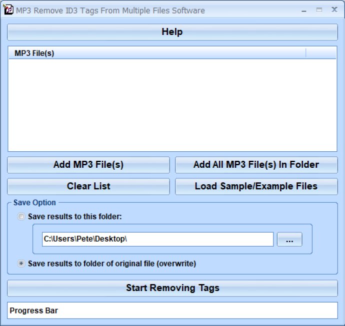 MP3 Remove ID3 Tags From Multiple Files Software