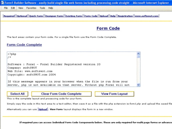 Form1 Builder Software