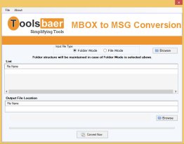 ToolsBaer MBOX to MSG Conversion