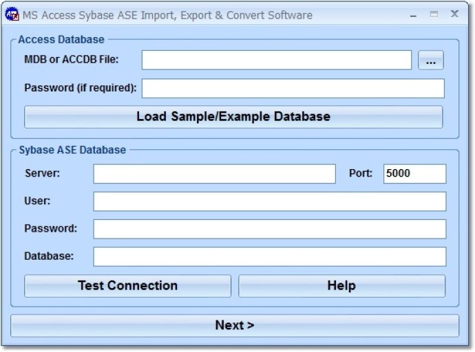 MS Access Sybase ASE Import, Export & Convert Software MS Access Sybase ASE Import, Export & Convert Software