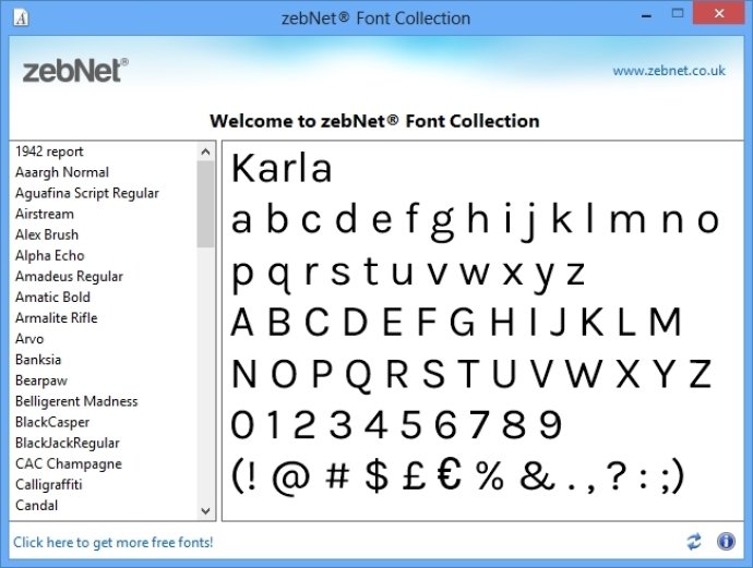 zebNet Font Collection