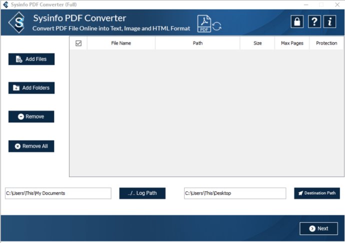 Sysinfo PDF Converter Tool