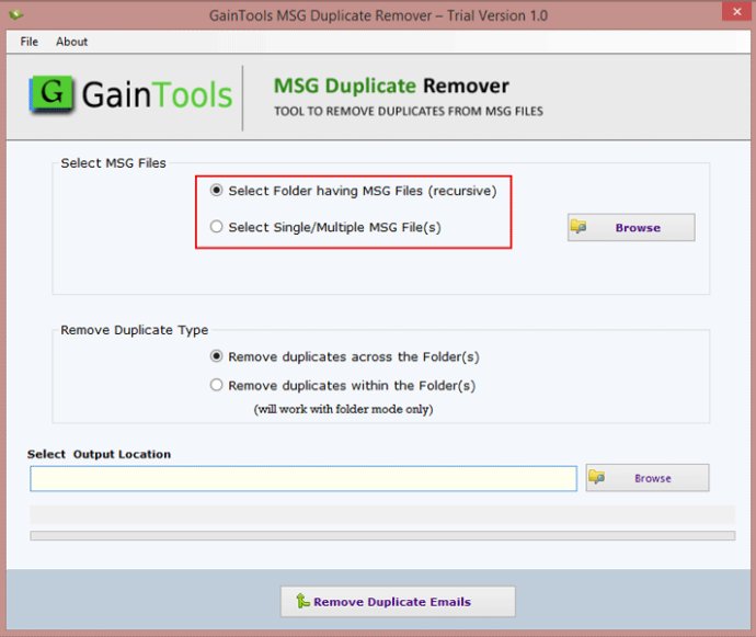 GainTools MSG Duplicate Remover