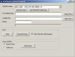 VCD Burner ActiveX Control
