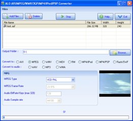 ALO AVI MPEG WMV 3GP MP4 PSP Converter