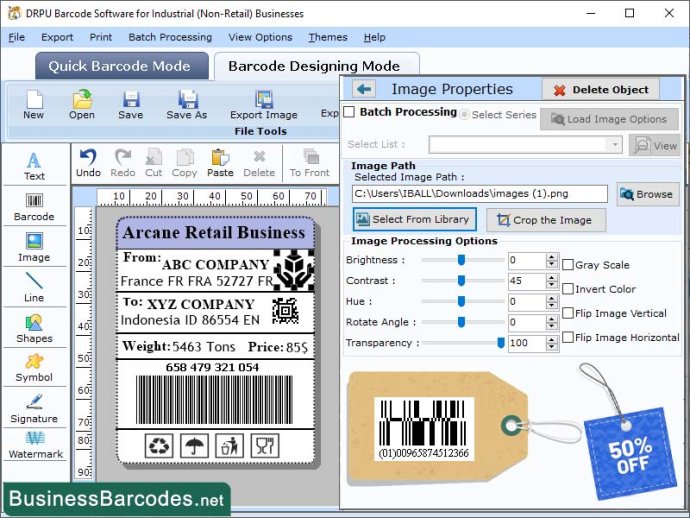 Barcode Label Maker Application