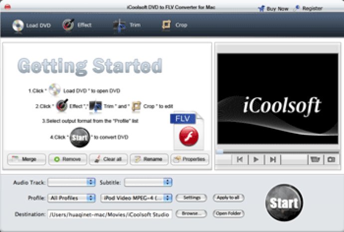 iCoolsoft DVD to FLV Converter for Mac
