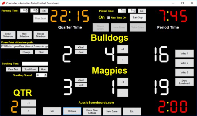 Australian Rules Football Scoreboard Australian Rules Football Scoreboard